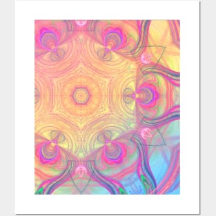 Psychedelic retro kaleidoscope Posters and Art